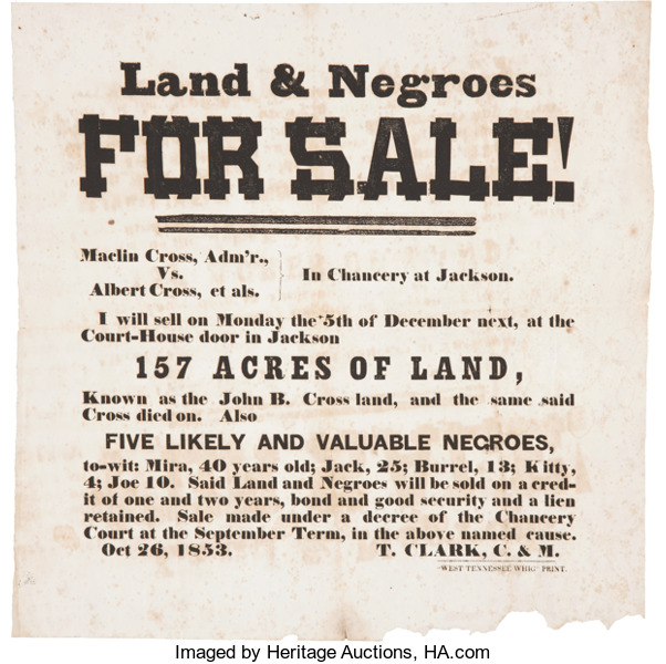 slave auction noticelf